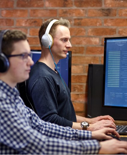 Development team at workstations